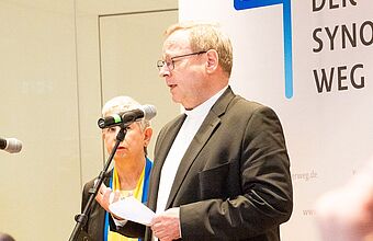 Dr. Irme Stetter-Karp, Präsidentin des ZdK und Bischof Dr. Georg Bätzing, Vorsitzender der Deutschen Bischofskonferenz
